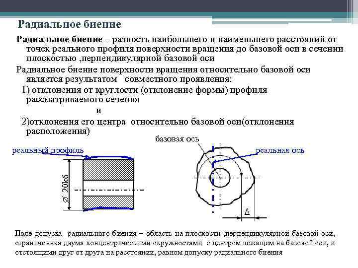 Радиальное биение на чертеже это