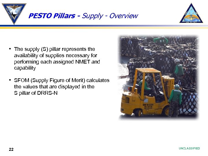 PESTO Pillars - Supply - Overview • The supply (S) pillar represents the availability