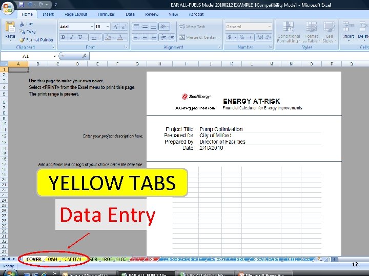 YELLOW TABS Data Entry 12 