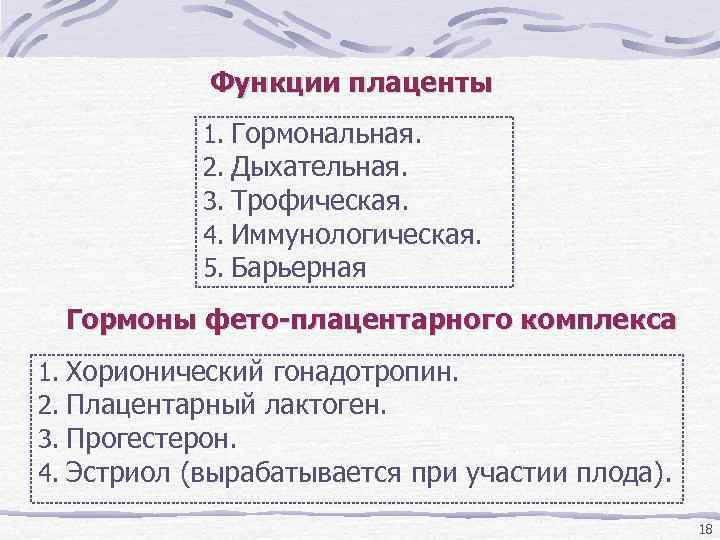 Эндокринная функция плаценты презентация