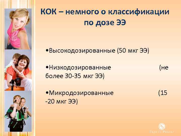 КОК – немного о классификации по дозе ЭЭ • Высокодозированные (50 мкг ЭЭ) •