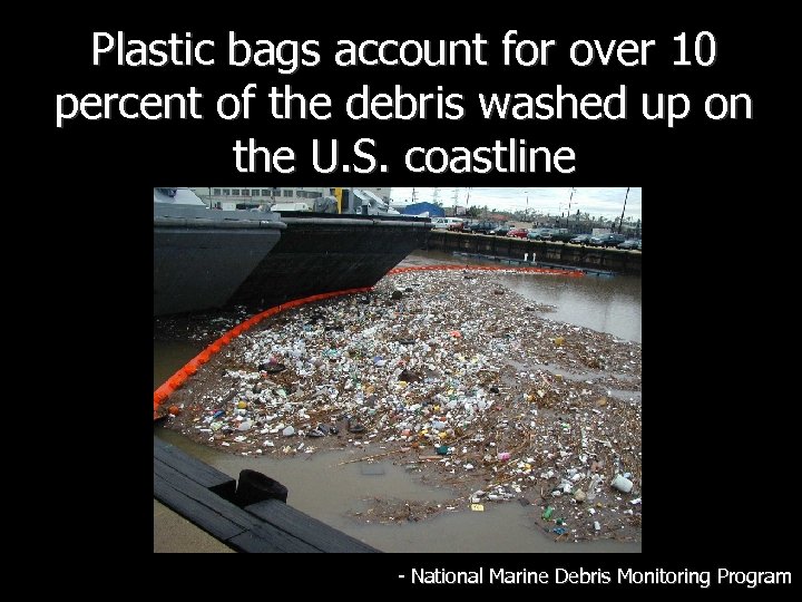 Plastic bags account for over 10 percent of the debris washed up on the