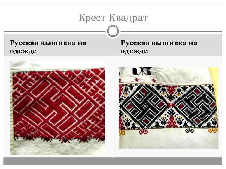 Крест Квадрат Русская вышивка на одежде 
