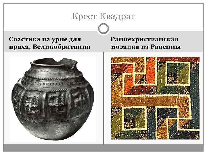 Крест Квадрат Свастика на урне для праха, Великобритания Раннехристианская мозаика из Равенны 