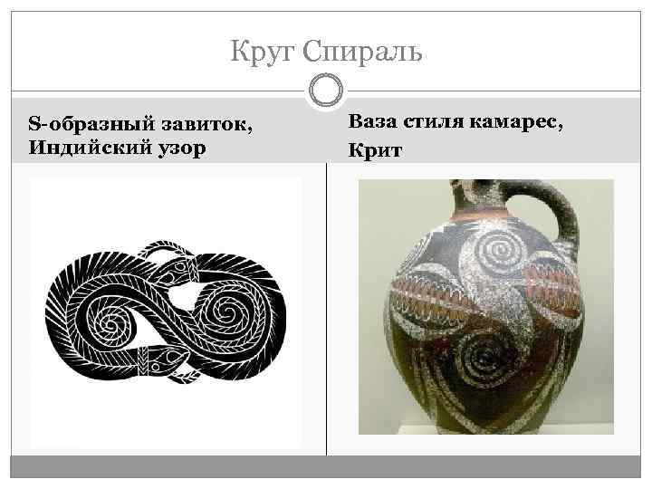Круг Спираль S-образный завиток, Индийский узор Ваза стиля камарес, Крит 