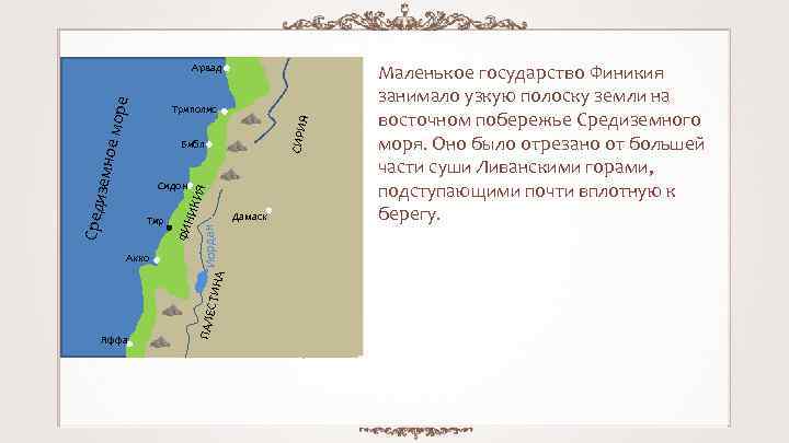 е Арвад СИРИ Я Среди земно е мор Триполис Библ Яффа ПАЛЕ СТИН Иордан