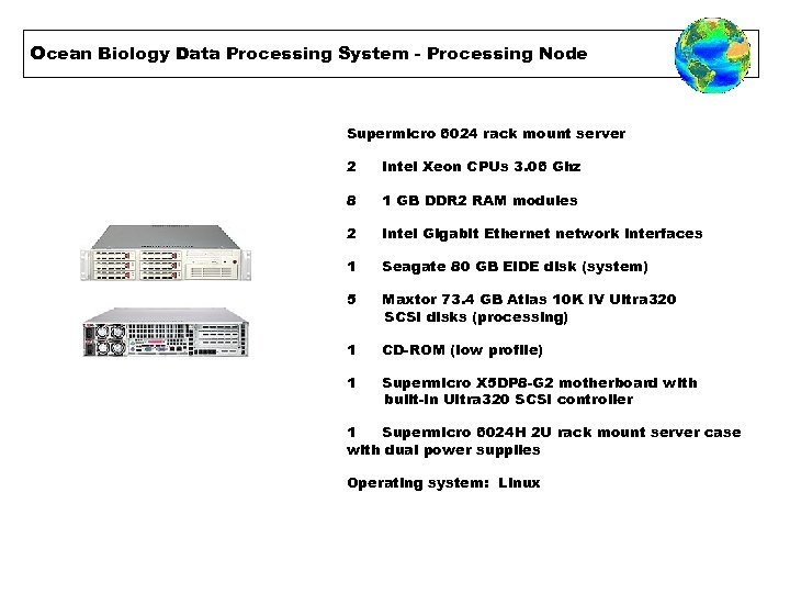 Ocean Biology Data Processing System - Processing Node Supermicro 6024 rack mount server 2