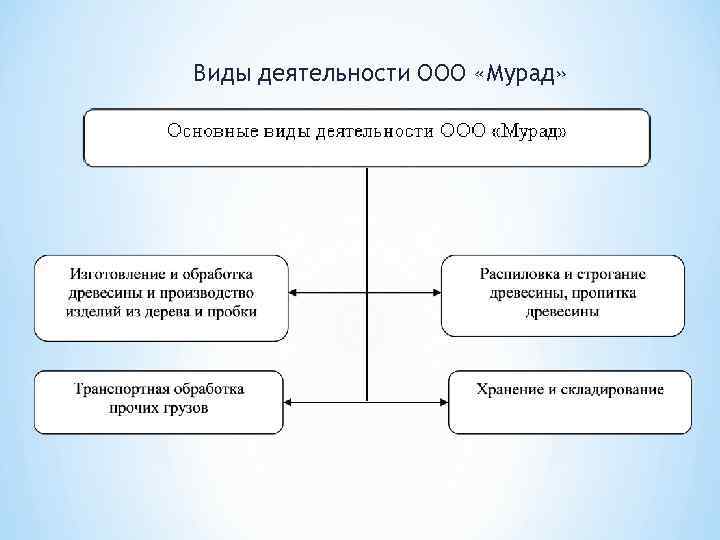 Виды деятельности ООО «Мурад» 