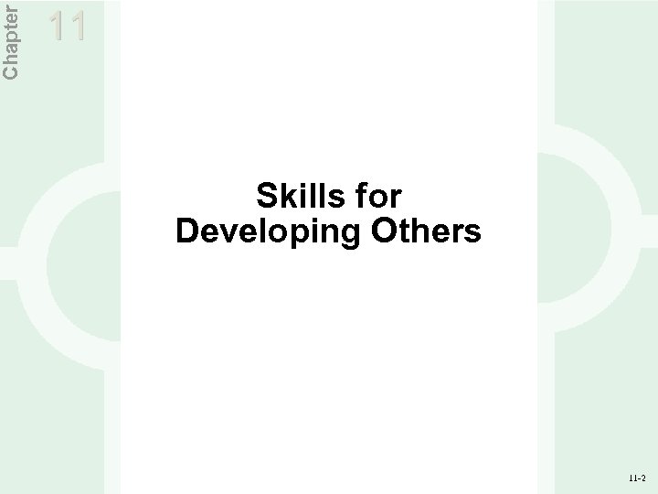 Chapter 11 Skills for Developing Others 11 -2 