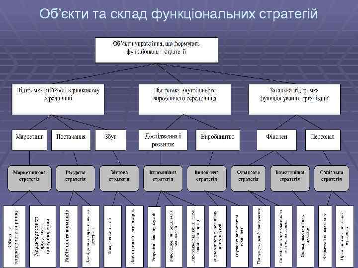 Об’єкти та склад функціональних стратегій 