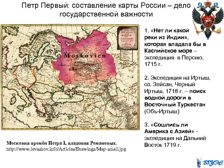 Петр Первый: составление карты России – дело государственной важности 1. «Нет ли какой реки