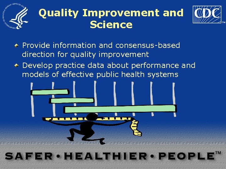 Quality Improvement and Science Provide information and consensus-based direction for quality improvement Develop practice