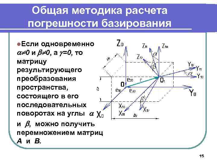 Общая методика расчета погрешности базирования l. Если одновременно 0 и 0, а =0, то