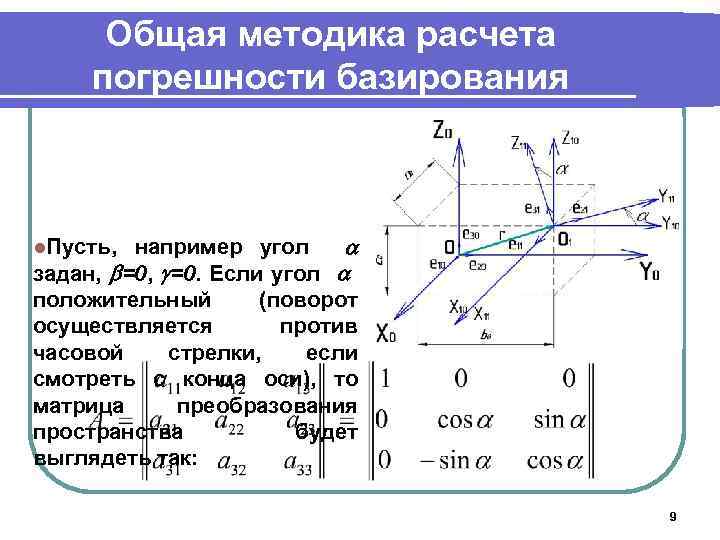 Общая методика расчета погрешности базирования например угол задан, =0. Если угол положительный (поворот осуществляется