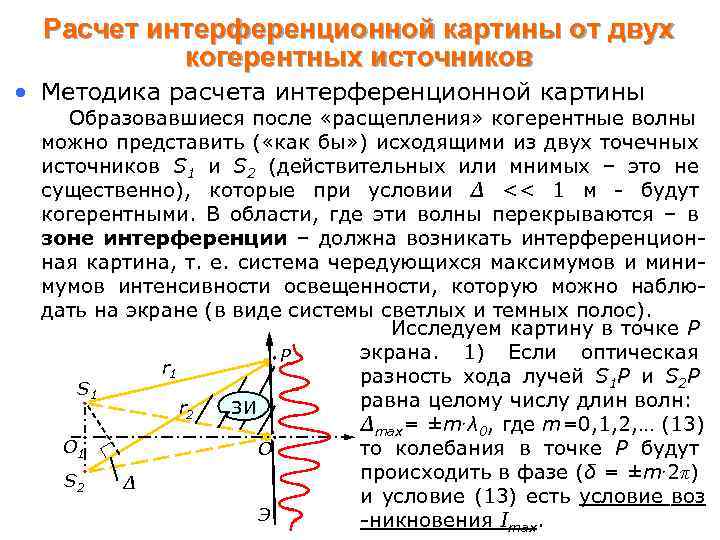 Какой вид имеет интерференционная картина в случае монохромного света