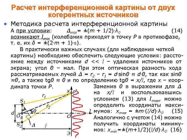 Чем можно объяснить наличие максимума по центру интерференционной картины