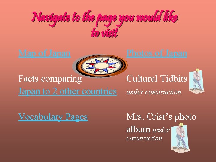 Navigate to the page you would like to visit Map of Japan Photos of