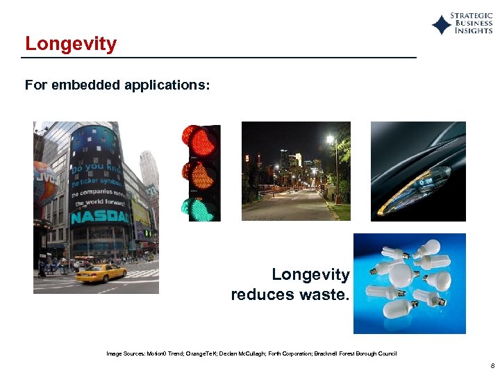 Longevity For embedded applications: Longevity reduces waste. Image Sources: Motion 0 Trend; Orange. Te.