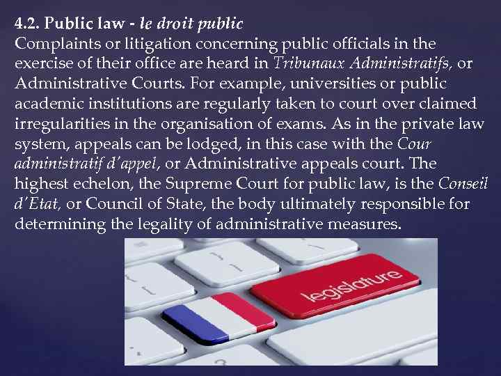 4. 2. Public law - le droit public Complaints or litigation concerning public officials