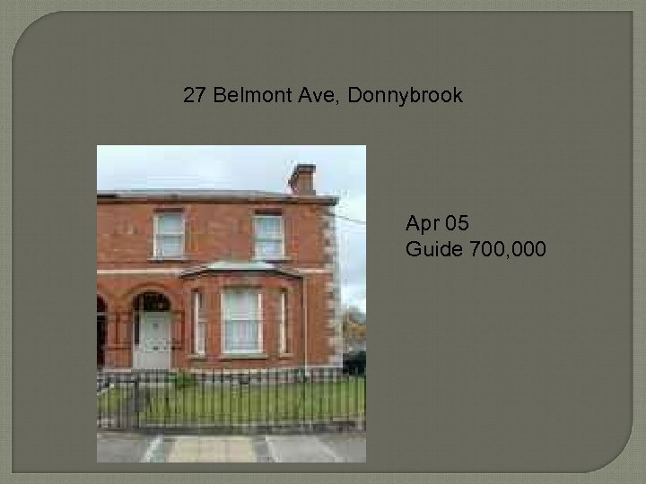 27 Belmont Ave, Donnybrook Apr 05 Guide 700, 000 