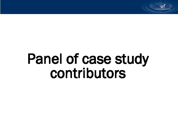 Panel of case study contributors 