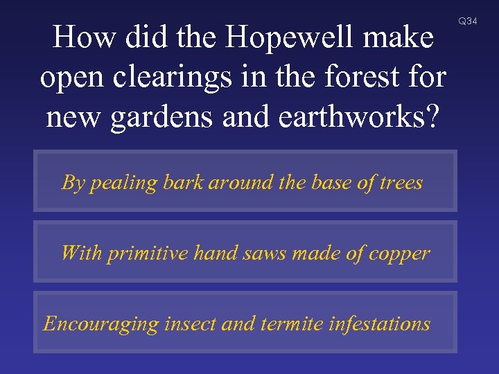 How did the Hopewell make open clearings in the forest for new gardens and