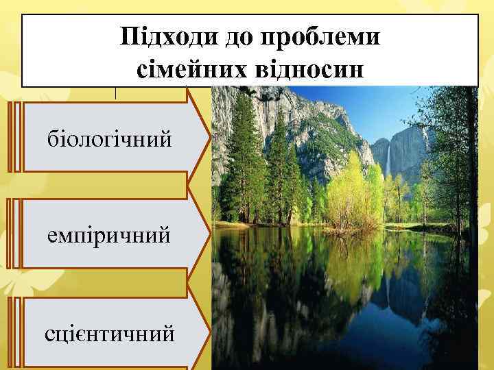Підходи до проблеми сімейних відносин біологічний емпіричний сцієнтичний 