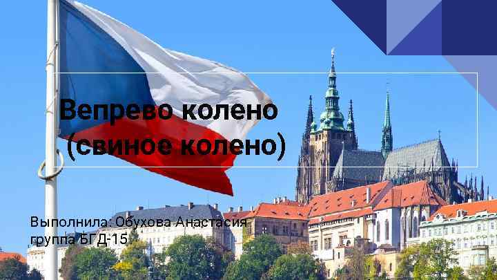 Вепрево колено (свиное колено) Выполнила: Обухова Анастасия группа БГД-15 