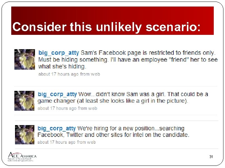 Consider this unlikely scenario: 31 