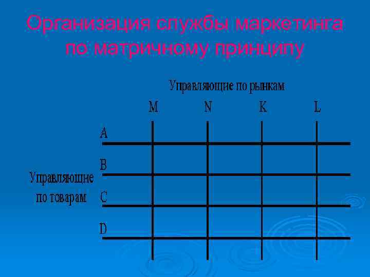 Организация службы маркетинга по матричному принципу 