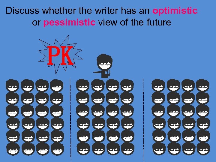 Discuss whether the writer has an optimistic or pessimistic view of the future PK
