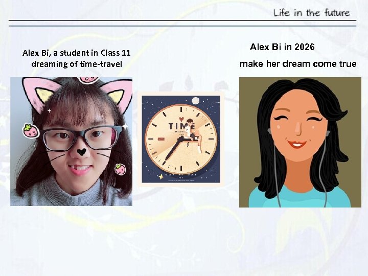 Alex Bi, a student in Class 11 dreaming of time-travel Alex Bi in 2026
