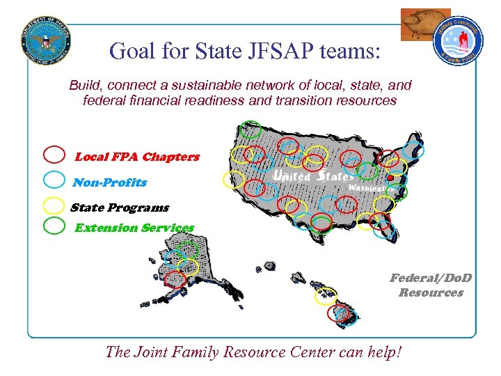 Goal for State JFSAP teams: Build, connect a sustainable network of local, state, and