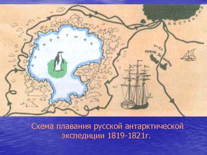 Схема плавания русской антарктической экспедиции 1819 -1821 г. 