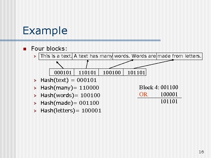 Example n Four blocks: Ø This is a text. A text has many words.
