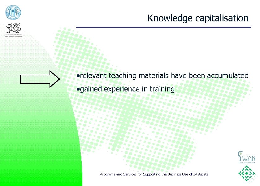 Knowledge capitalisation ·relevant teaching materials have been accumulated ·gained experience in training 11 