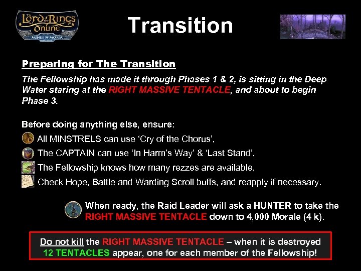 Transition Preparing for The Transition The Fellowship has made it through Phases 1 &
