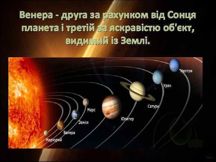 Венера - друга за рахунком від Сонця планета і третій за яскравістю об'єкт, видимий