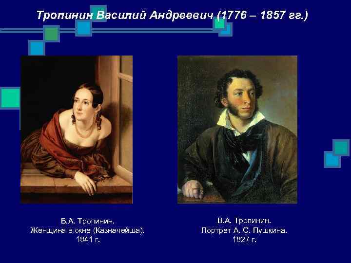 Тропинин Василий Андреевич (1776 – 1857 гг. ) В. А. Тропинин. Женщина в окне