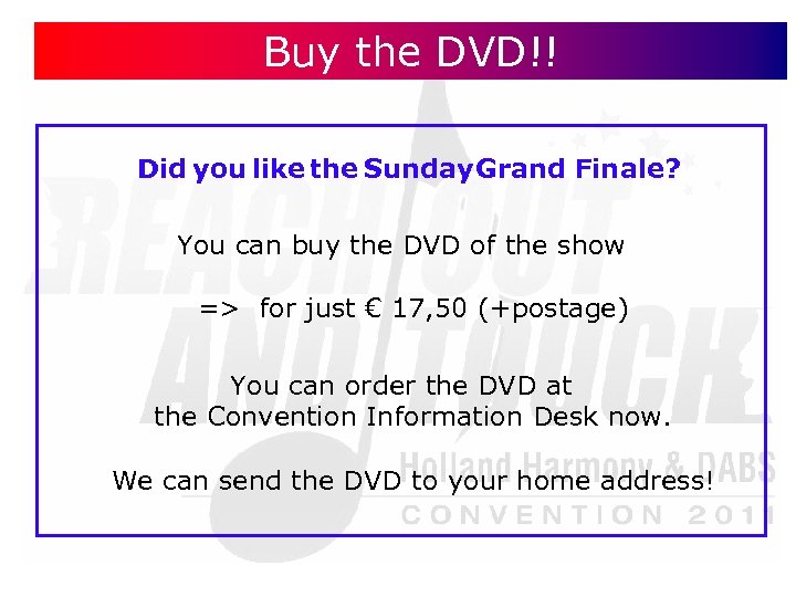 Buy the DVD!! Did you like the Sunday Grand Finale? You can buy the