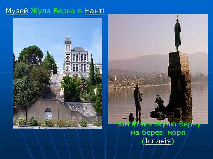 Музей Жуля Верна в Нанті Пам'ятник Жулю Верну на березі моря (Іспанія) 