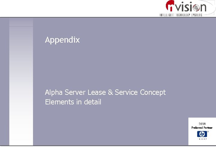 Appendix Alpha Server Lease & Service Concept Elements in detail 