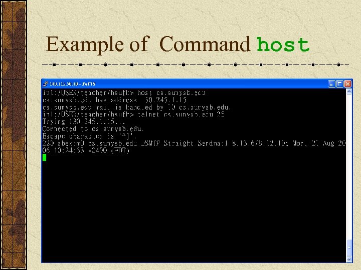 Example of Command host 