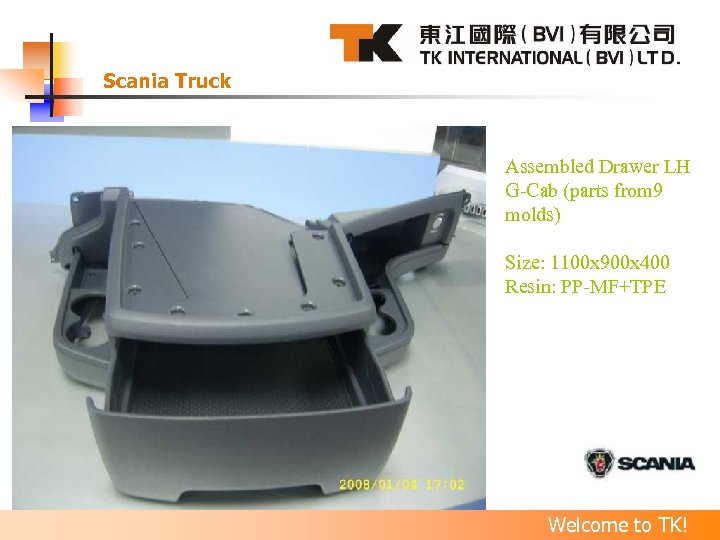Scania Truck Assembled Drawer LH G-Cab (parts from 9 molds) Size: 1100 x 900