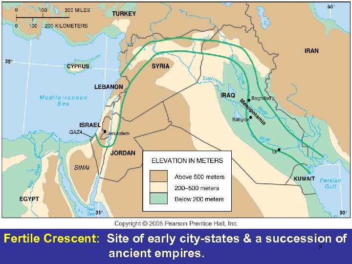 Fertile Crescent: Site of early city-states & a succession of 9 ancient empires. 