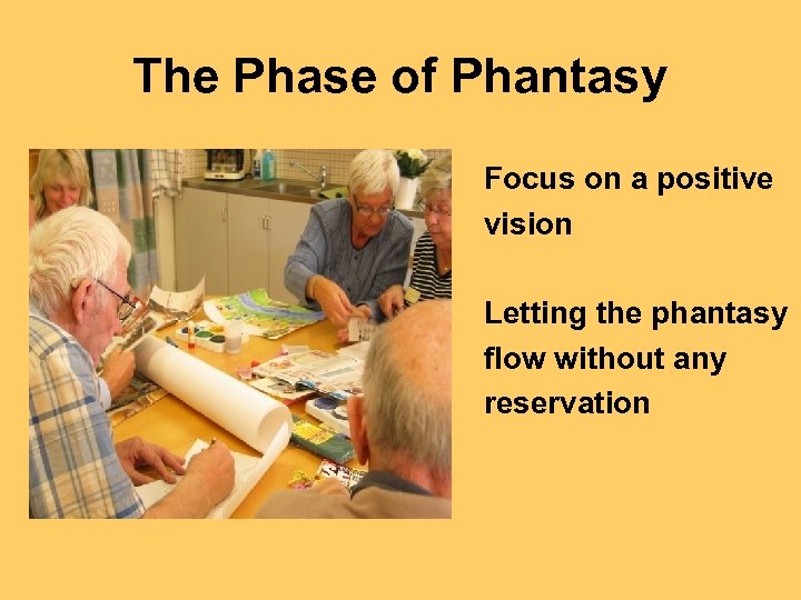 The Phase of Phantasy Focus on a positive vision Letting the phantasy flow without