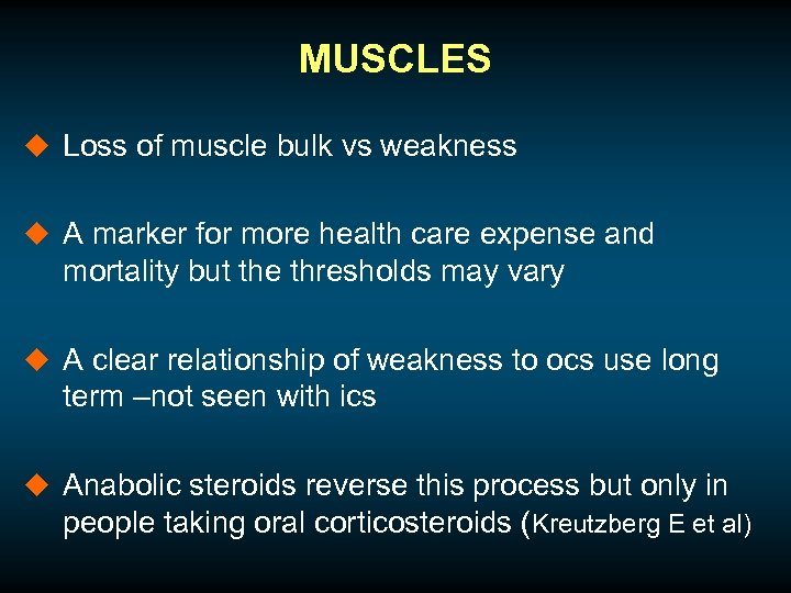 MUSCLES u Loss of muscle bulk vs weakness u A marker for more health