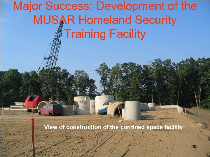 Major Success: Development of the MUSAR Homeland Security Training Facility View of construction of