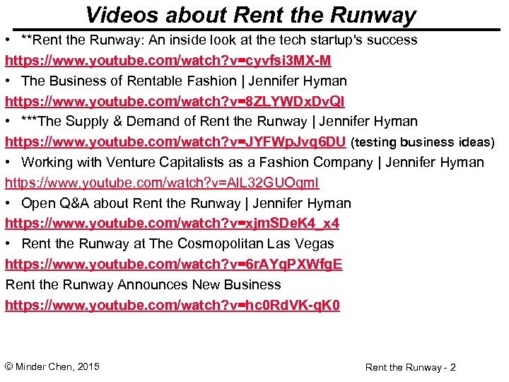 Videos about Rent the Runway • **Rent the Runway: An inside look at the
