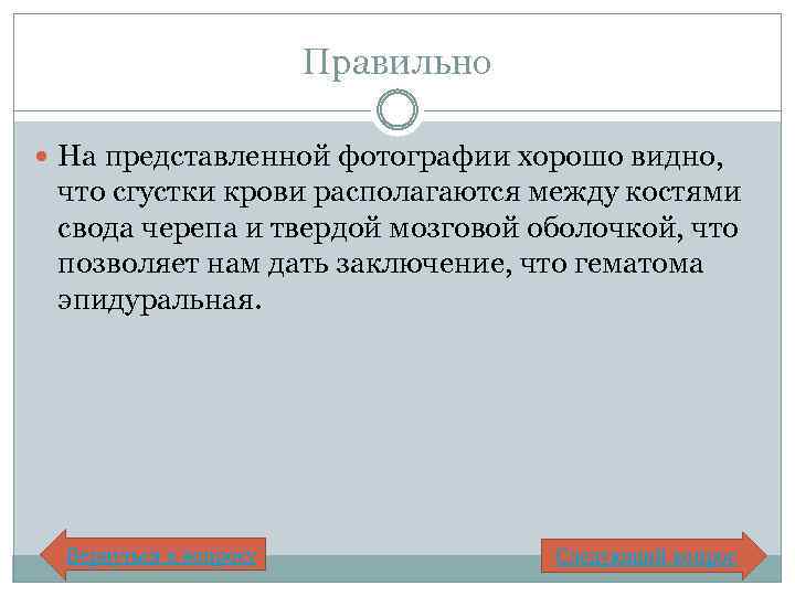 Правильно На представленной фотографии хорошо видно, что сгустки крови располагаются между костями свода черепа
